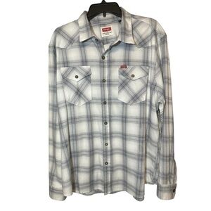 Wrangler Men's Slim Fit Long Sleeve Shirt Plaid Western Button Down XXL / 2XL